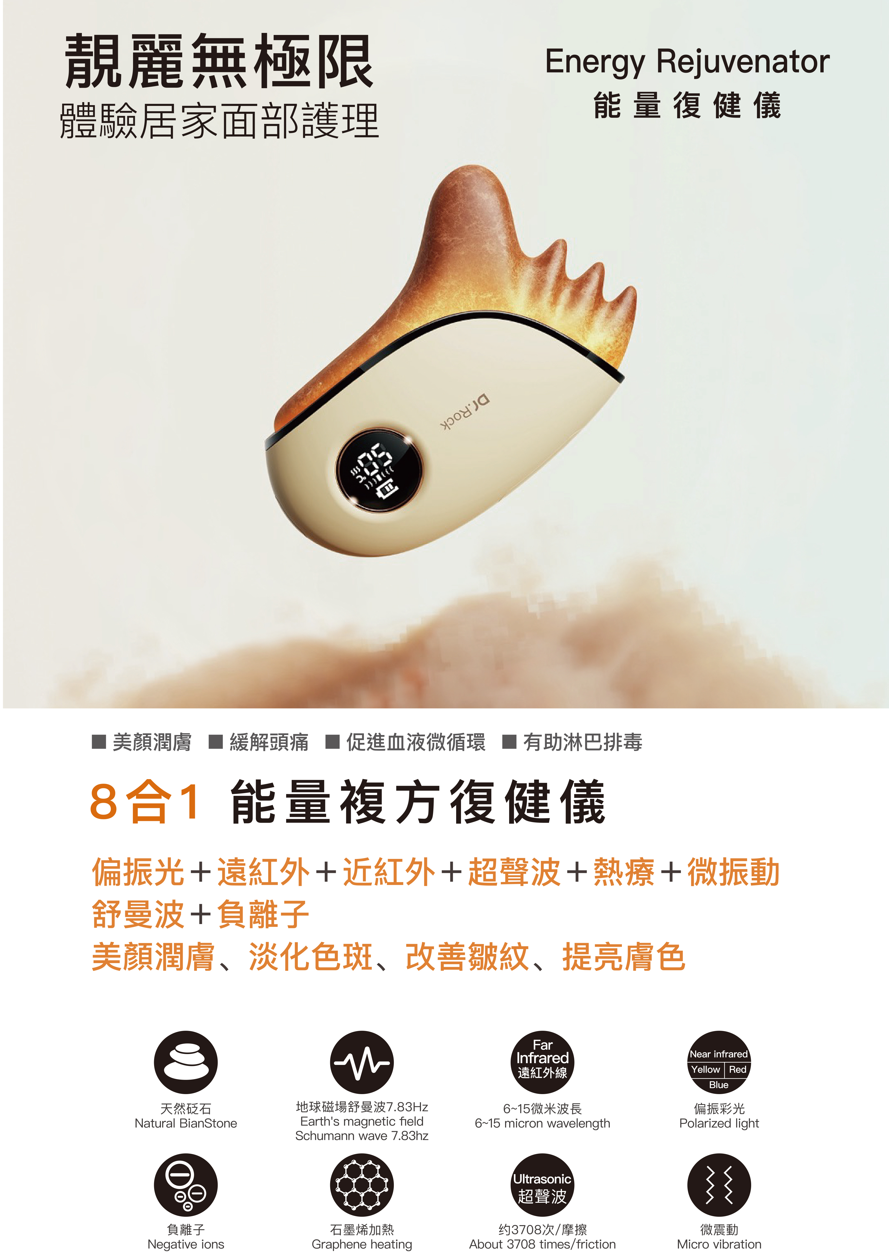 (G) 能量復健儀(送砭石顆粒1盒10包) - DR ROCK #1609DR