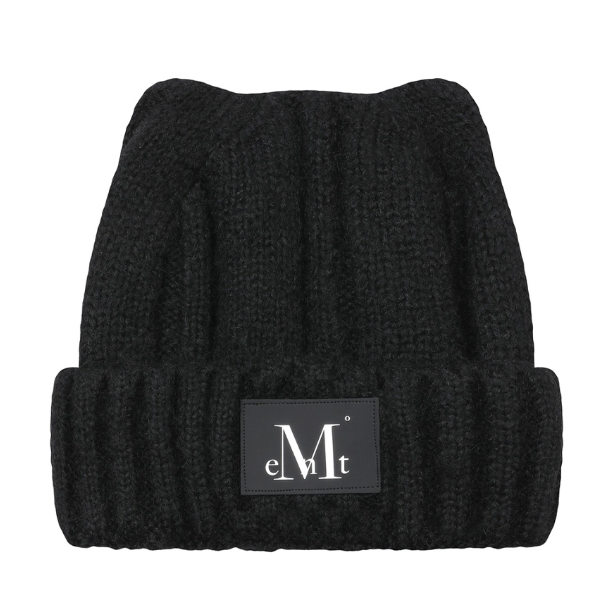 【韓國預購】KRD090739 MUCENT MISTY LEATHER PATCH CAT BEANIE