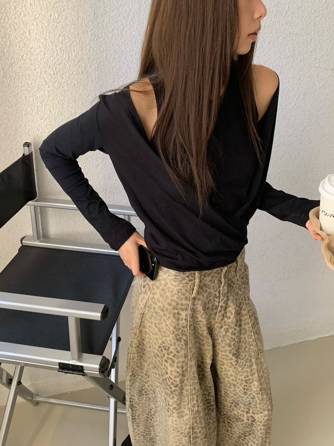 交錯背心假兩件上衣
