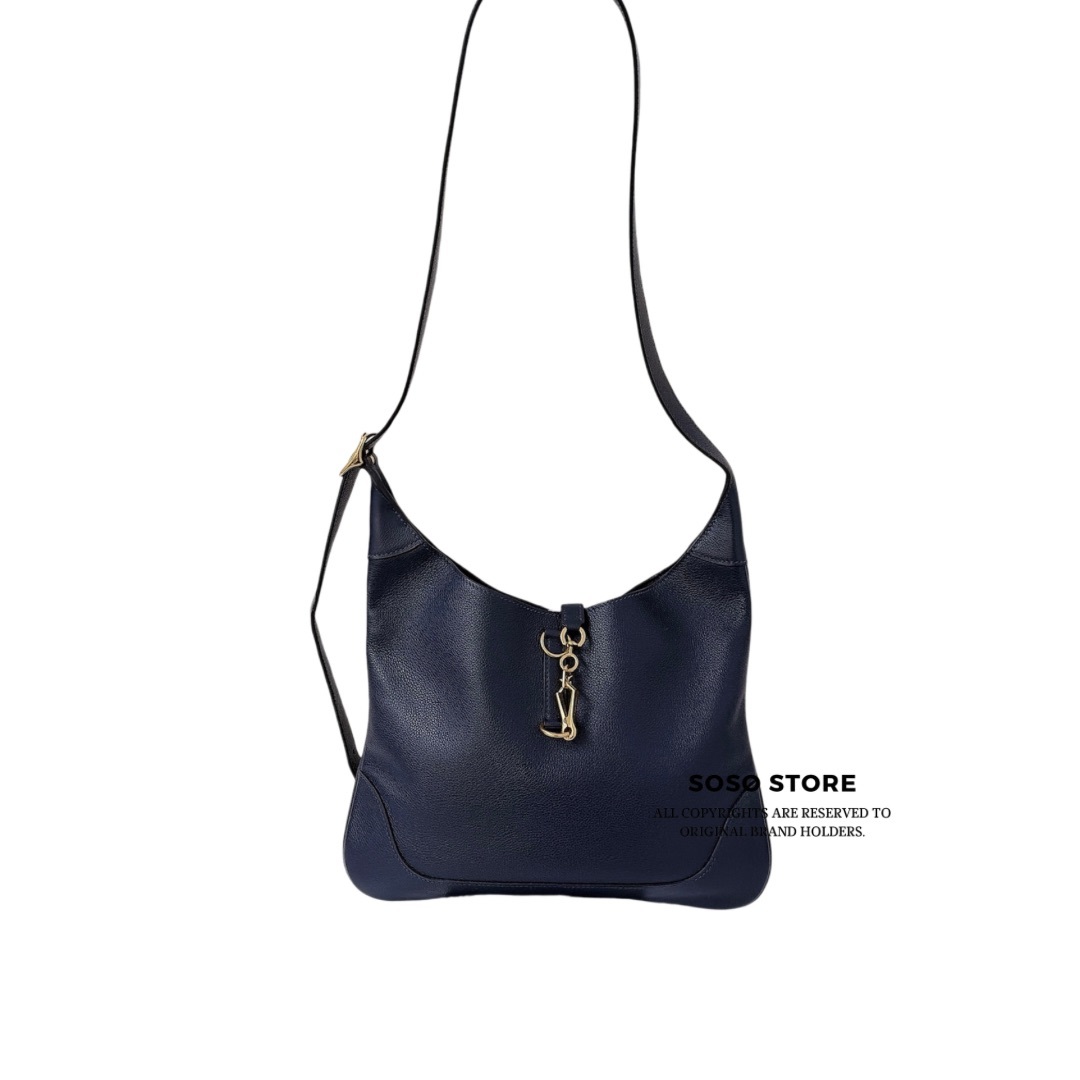Hermès Trim 31 Shoulder Bag - Navy / GHW