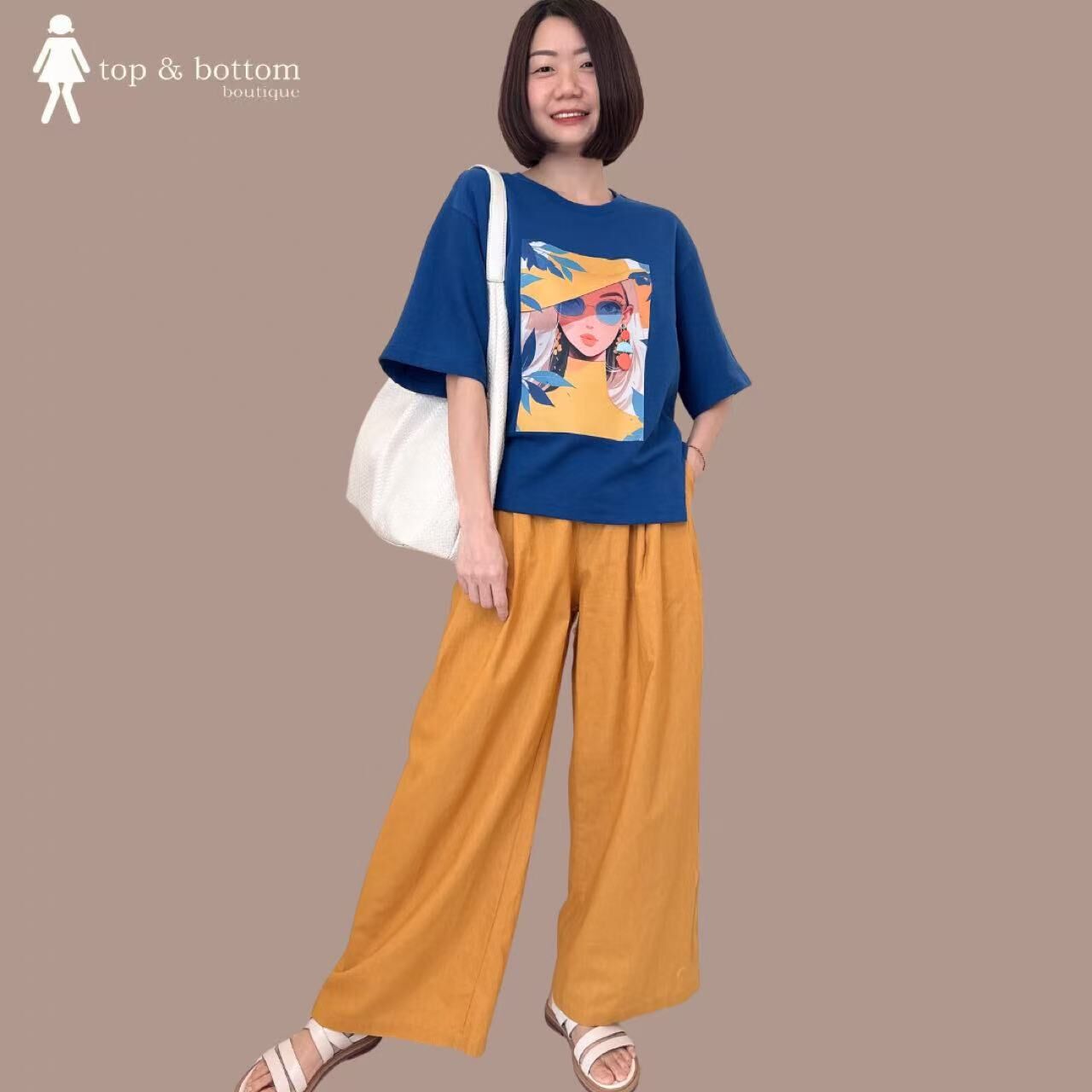 SHORT SLEEVE HAWAII GIRL WITH EARRING BLOUSE