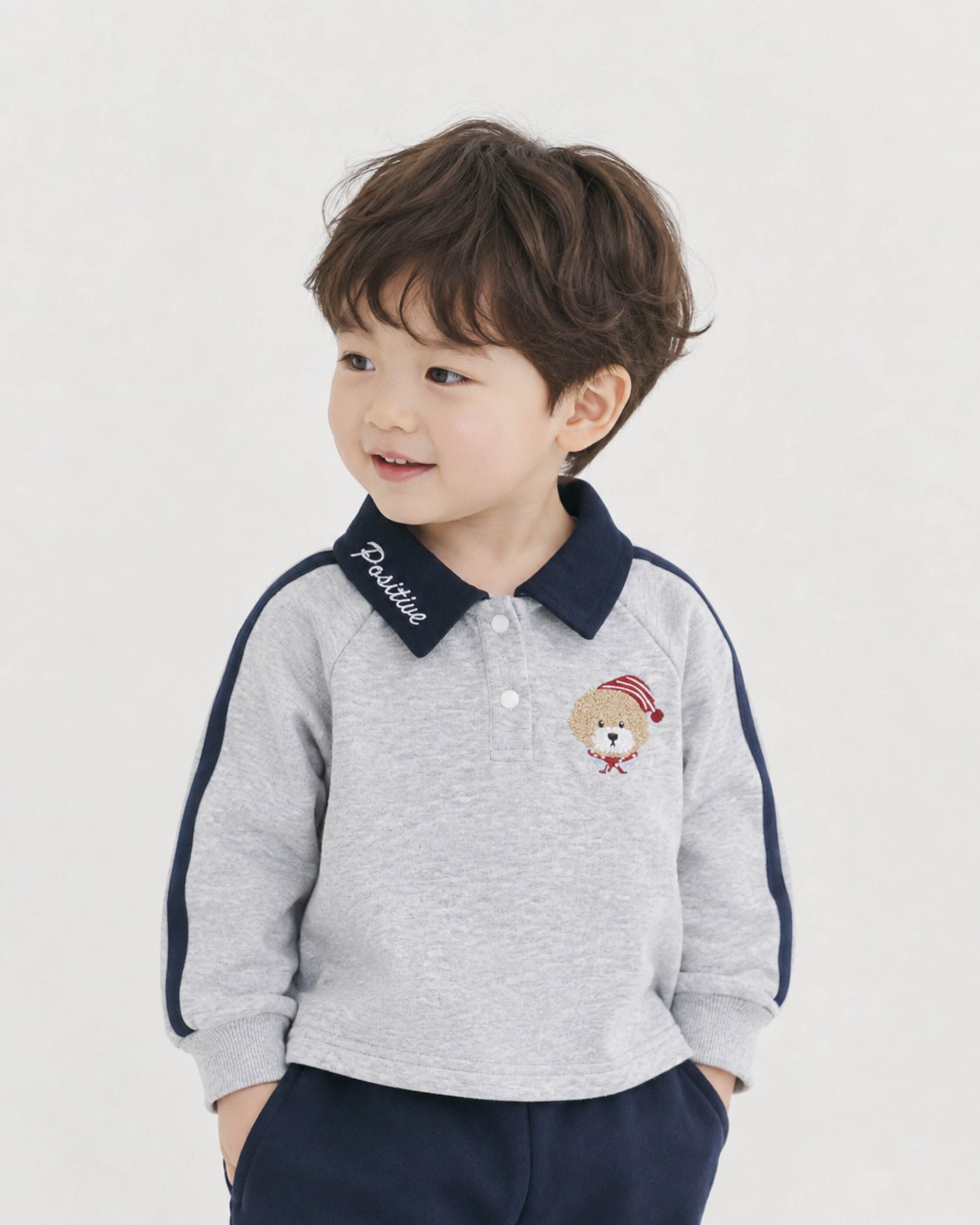 可愛刺繡熊熊POLO衫/上衣 (H65090)