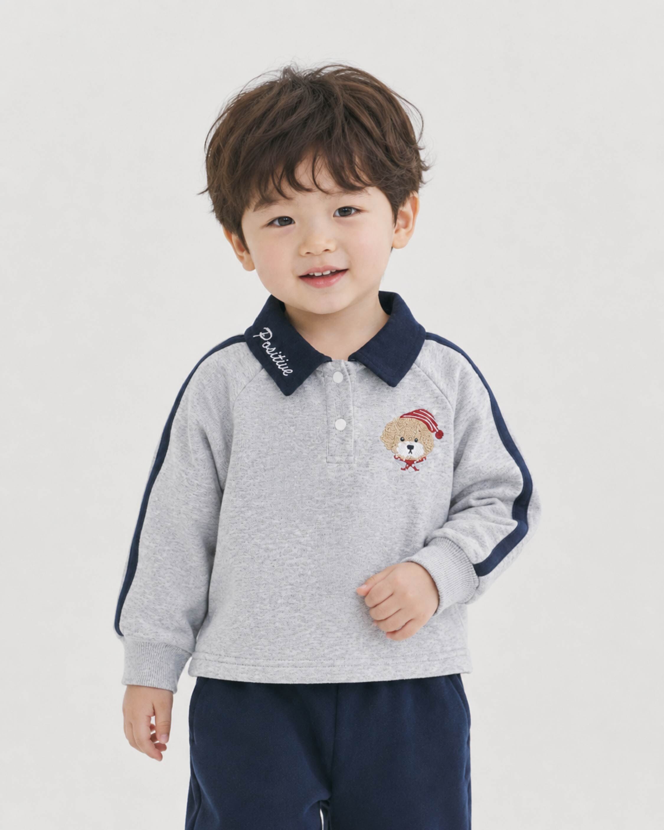 可愛刺繡熊熊POLO衫/上衣 (H65090)