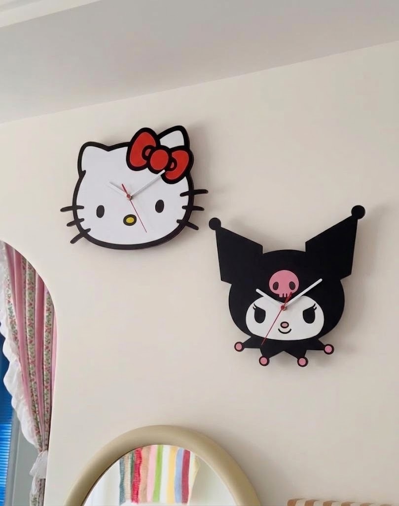 【預購】國外限定 Sanrio 三麗鷗 Hello Kitty 凱蒂貓 Kuromi 酷洛米 Wall Clock 頭像 壓克力 掛鐘 大頭時鐘