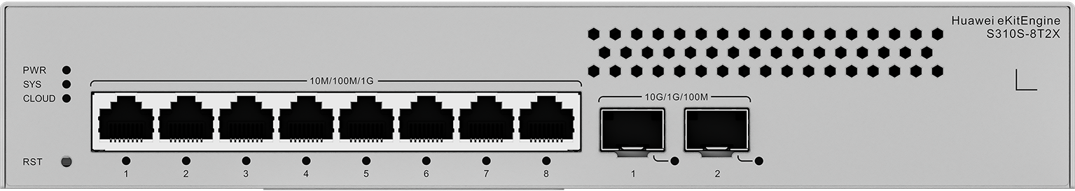 Huawei eKit S310S-8T2X L2+ 網管交換機｜8×Gigabit｜2×10GE SFP+｜無風扇設計