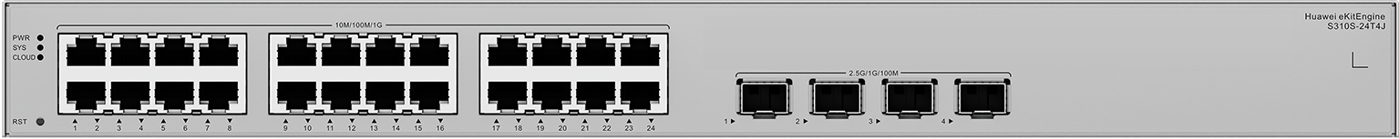 Huawei eKit S310S-24T4J L2+ 網管交換機｜24×Gigabit｜4×2.5GE SFP｜無風扇設計