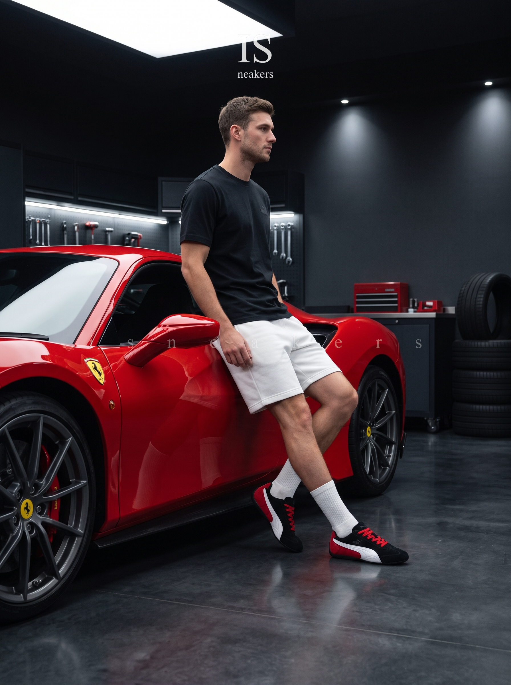 iSNEAKERS｜Ferrari x Puma Speedcat "Black White Red" 法拉利聯名 黑白紅 309404-01