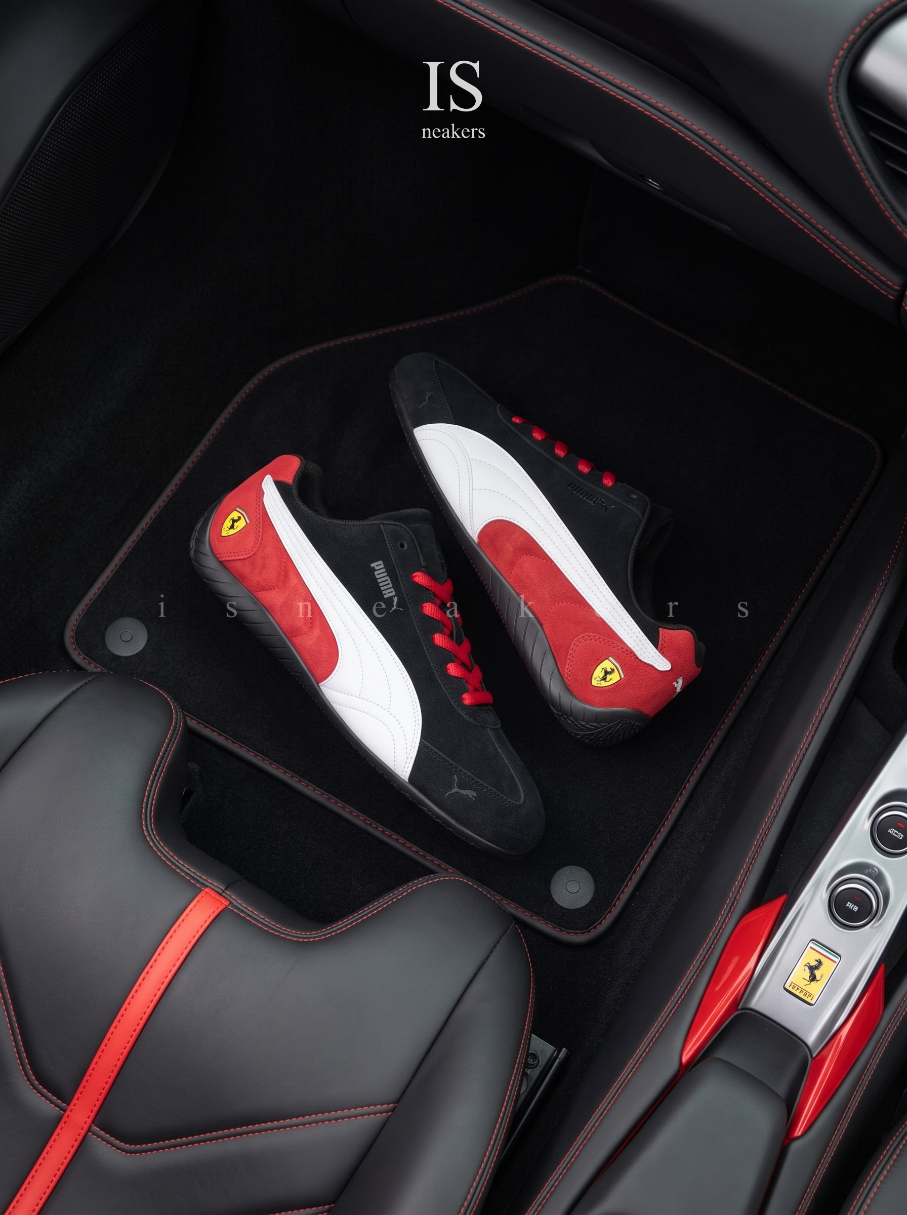 iSNEAKERS｜Ferrari x Puma Speedcat "Black White Red" 法拉利聯名 黑白紅 309404-01