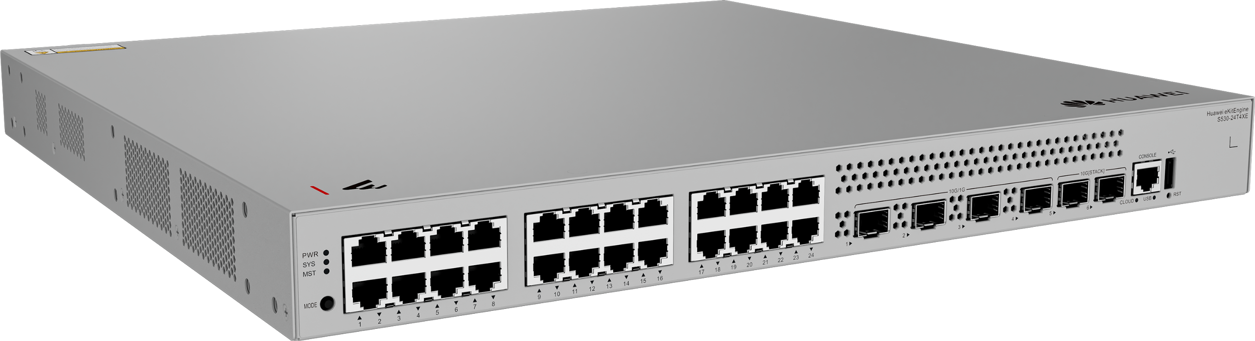 Huawei eKit S530-24T4XE L3 網管交換機｜24×Gigabit｜4×10GE SFP+｜雙電源設計