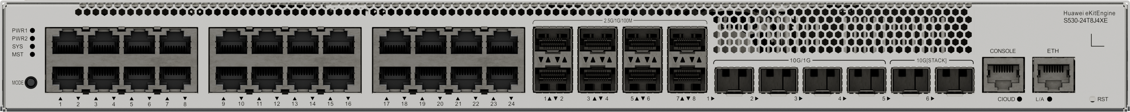 Huawei eKit S530-24T8J4XE L3 網管交換機｜24×Gigabit｜8×2.5GE SFP｜4×10GE SFP+