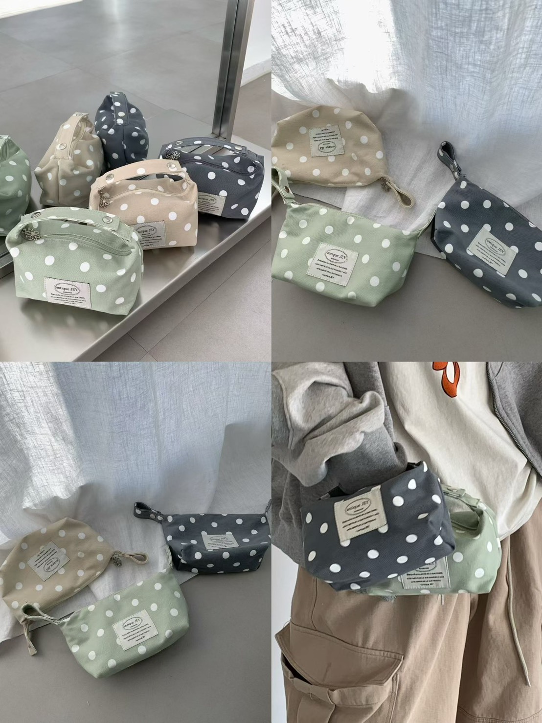 （預購）antique JEY🇰🇷 波點多功能手提裝包
