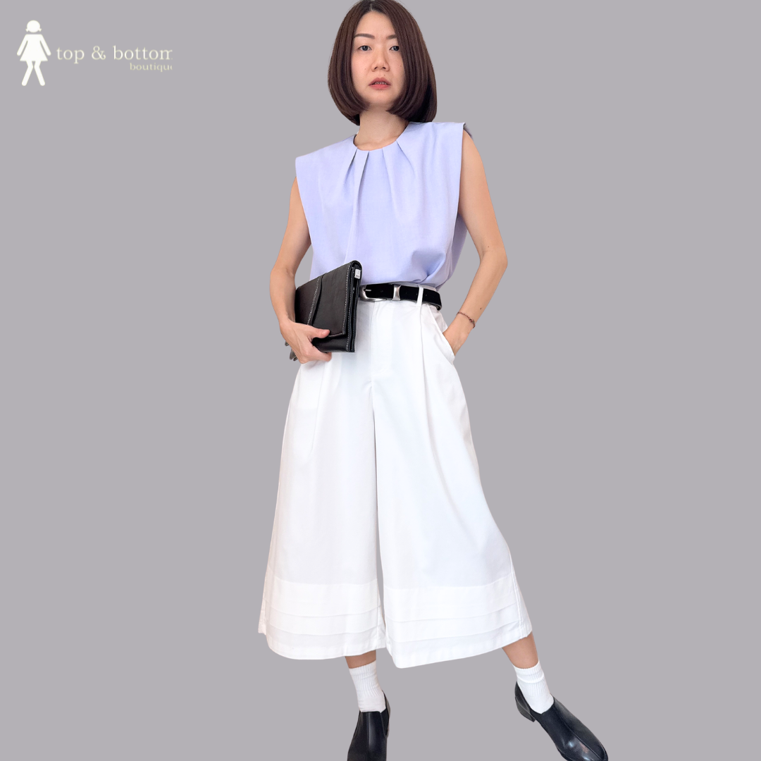 SOLID COTTON SQUARE BLOUSE