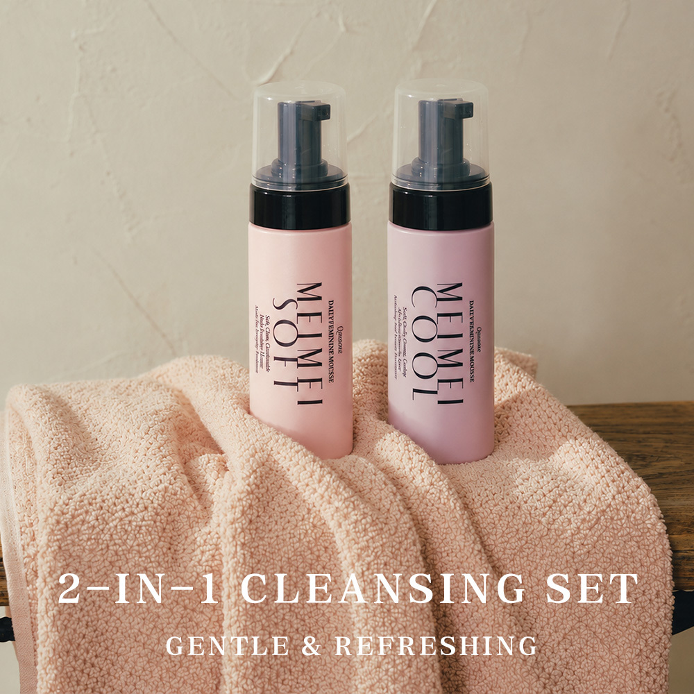Qmomo《Feminine Cleanse Set》Peach Glow Daily & Cooling Cleanse Duo Mousse