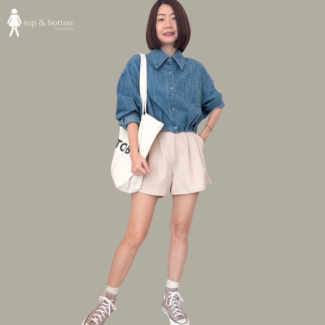 HIGH WAISTED BUTTON SHORTS