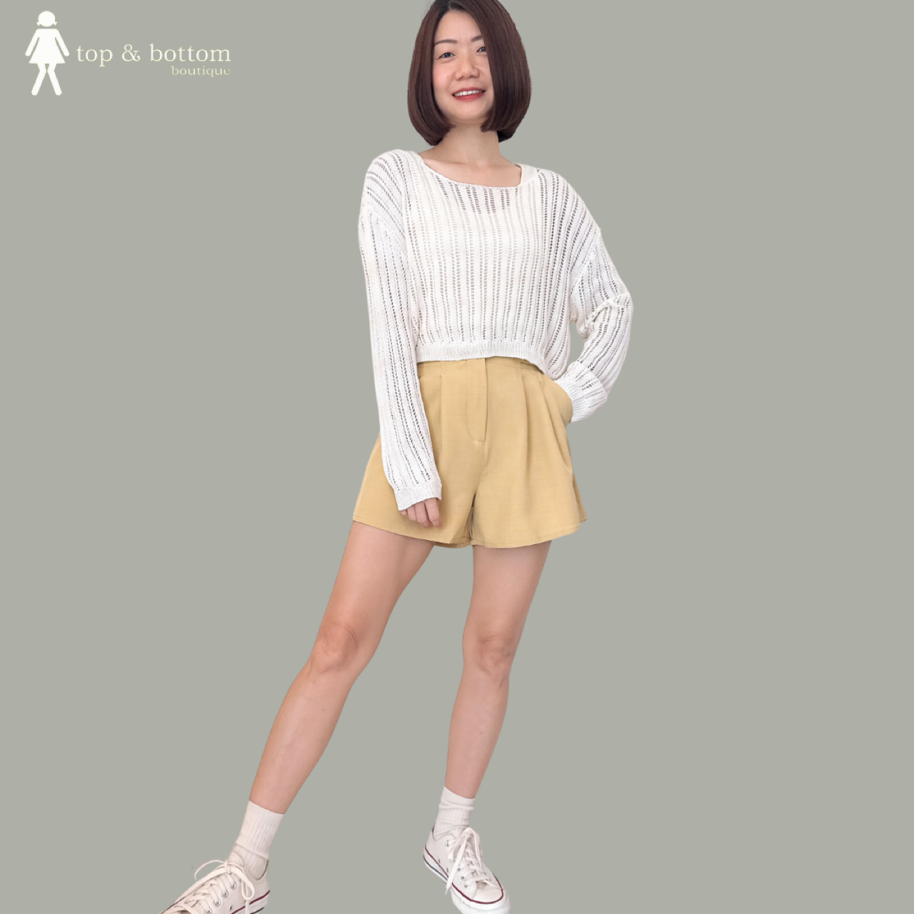 HIGH WAISTED BUTTON SHORTS