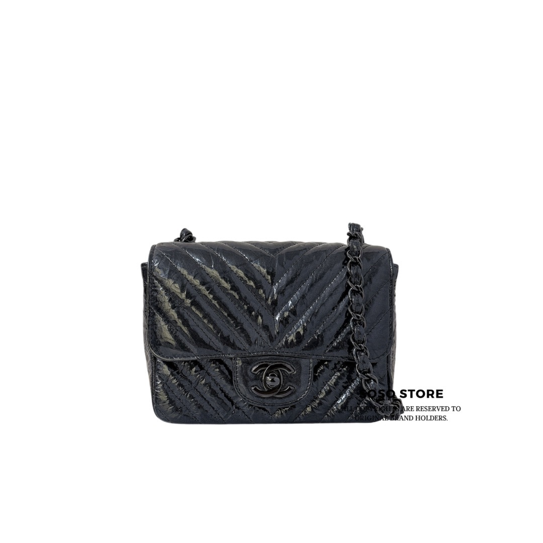 Chanel Mini Rectangular Flap Bag - So Black / BHW