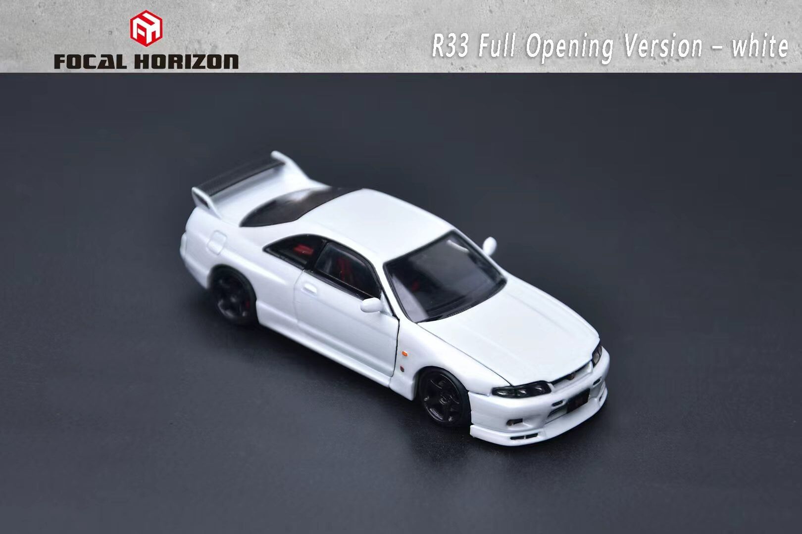 預訂 :1/64 Focal Horizon Nissan Skyline GT-R R33 White (Fully Open Version) (FHNSR33OW )