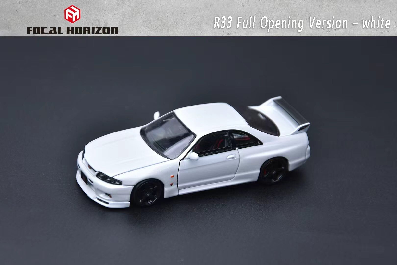 預訂 :1/64 Focal Horizon Nissan Skyline GT-R R33 White (Fully Open Version) (FHNSR33OW )
