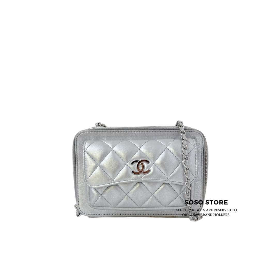 Chanel Pocket Box Camera Case - Metallic Silver / SHW