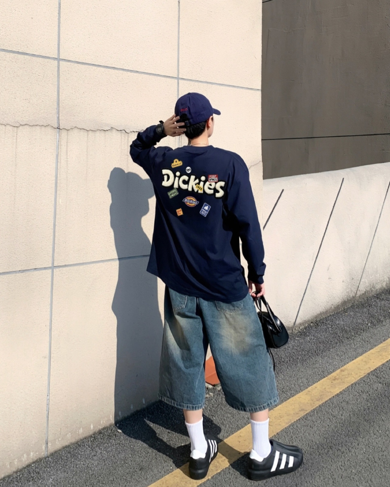 #預購 Dickies 塗鴉貼紙印花 百搭休閒純棉 落肩圓領長踢 DKU263MKTU13-BH 四色