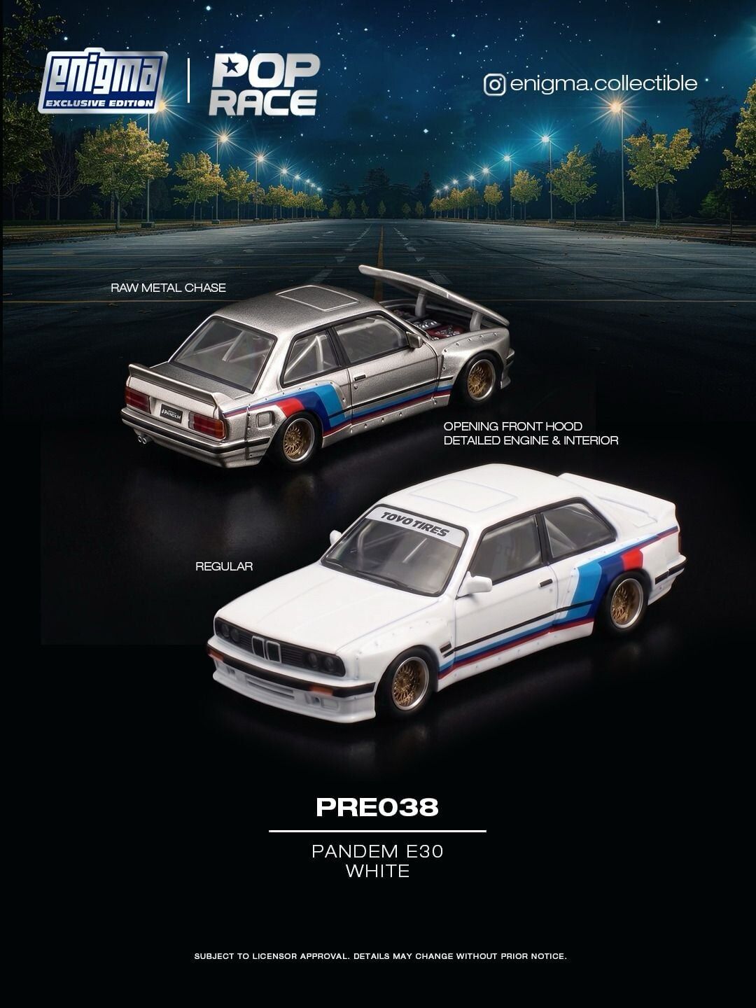 預訂 :1/64 Pop Race Pandem E30 White (PRE038 )