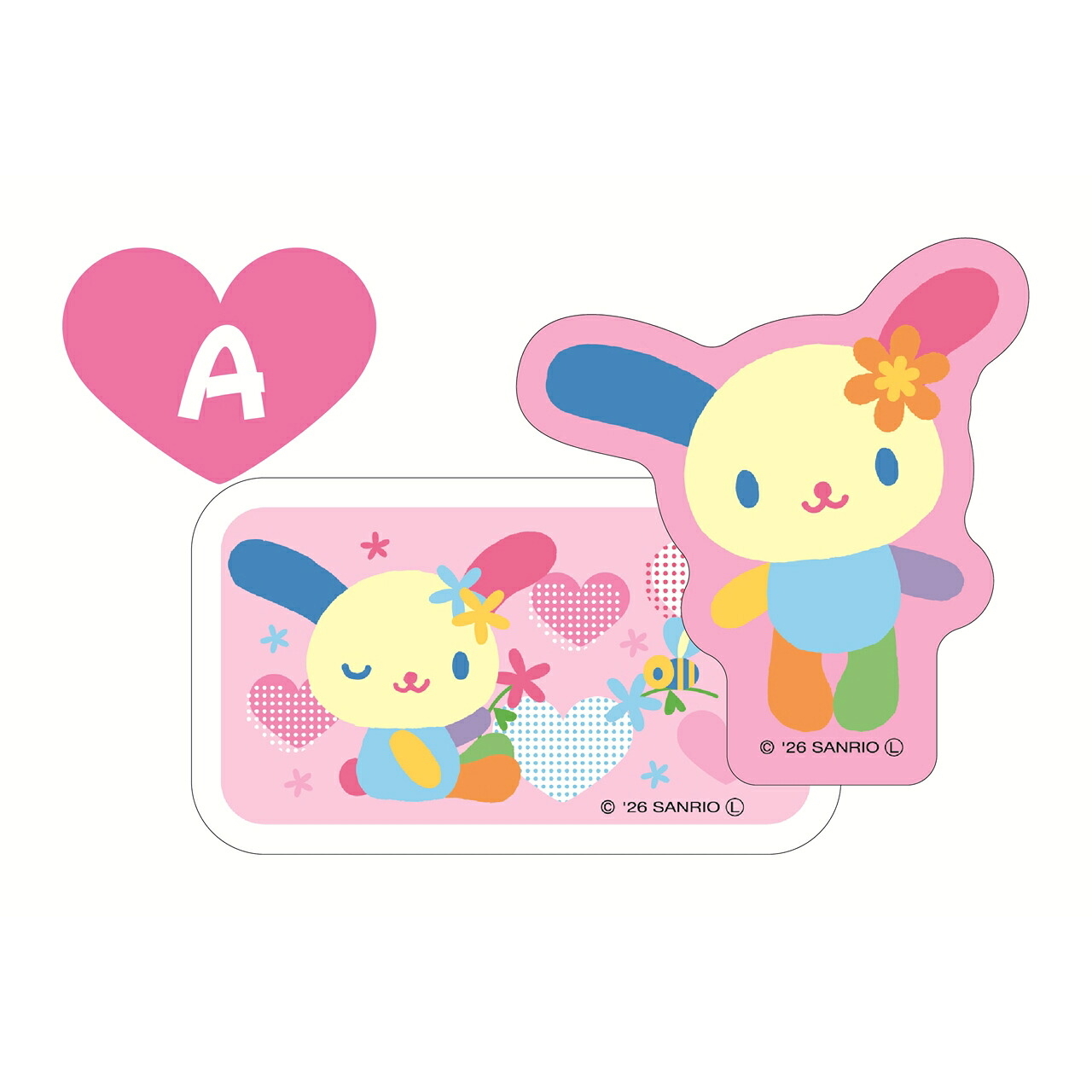 日本 Sanrio Usahana 彩虹兔 貼紙盲盒