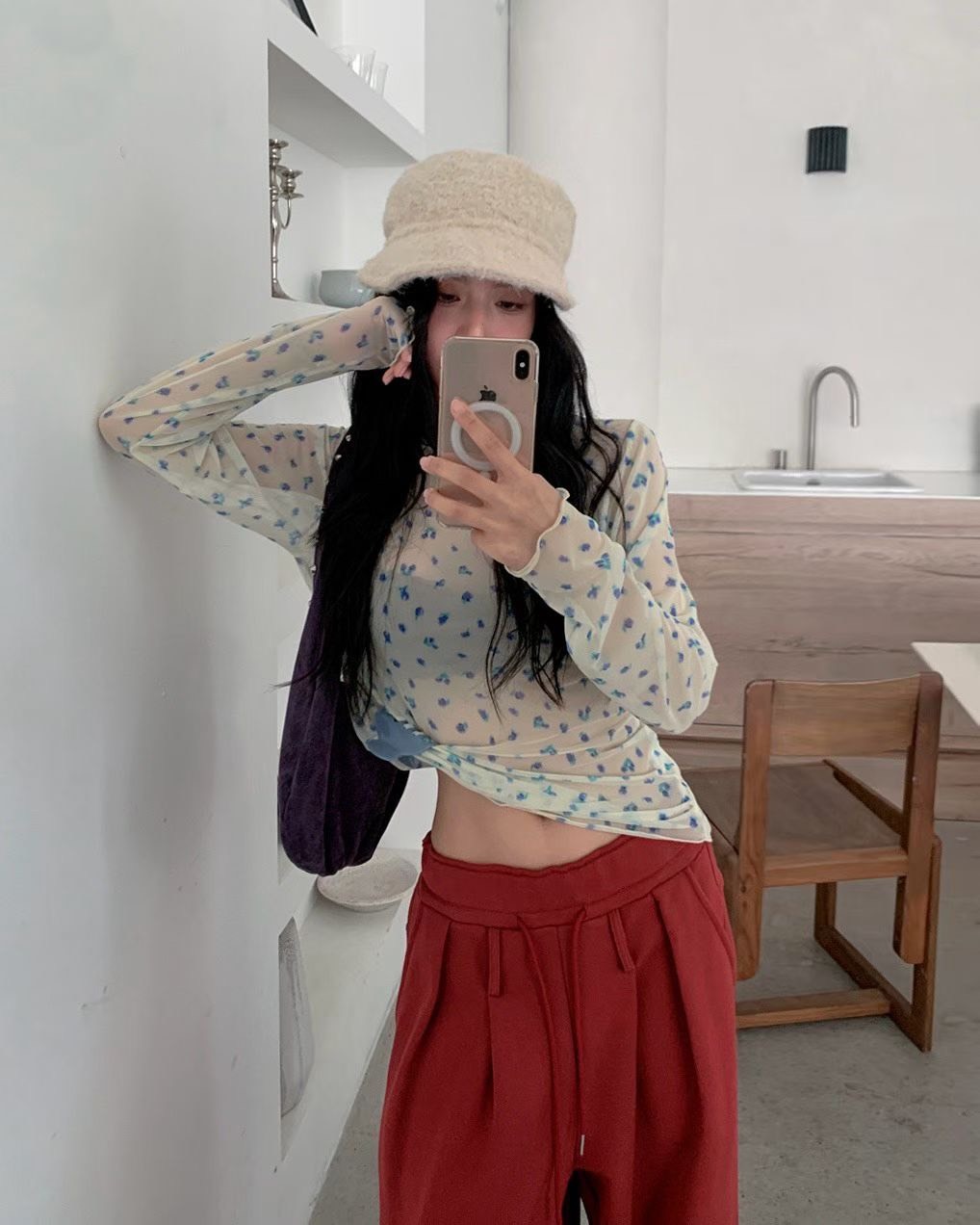 小花紗內搭上衣