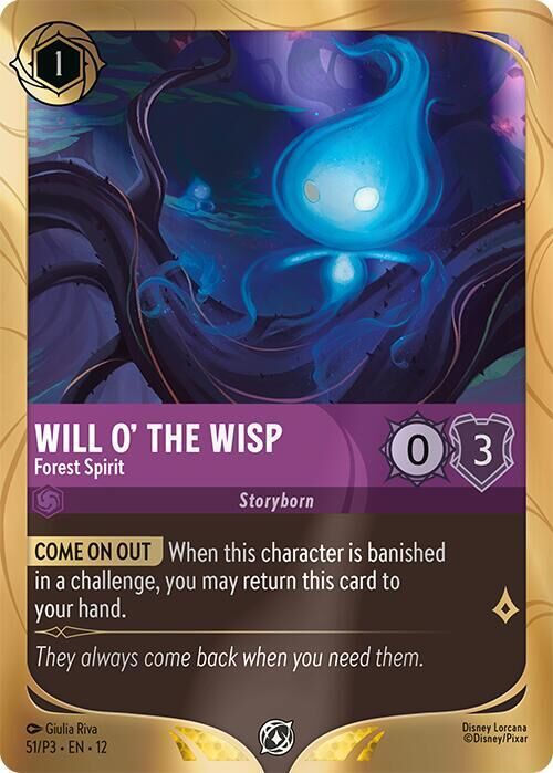 Disney Lorcana Promo - 51/P3 Will o' the Wisp - Forest Spirit