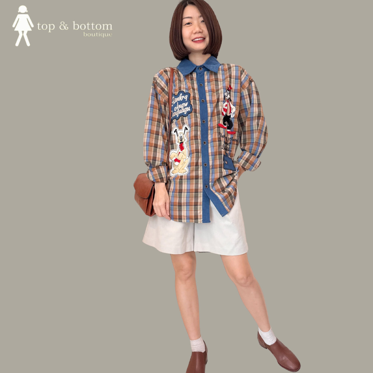 CHECKED COLLARED SHIRT WITH EMBROIDERY DETAILS