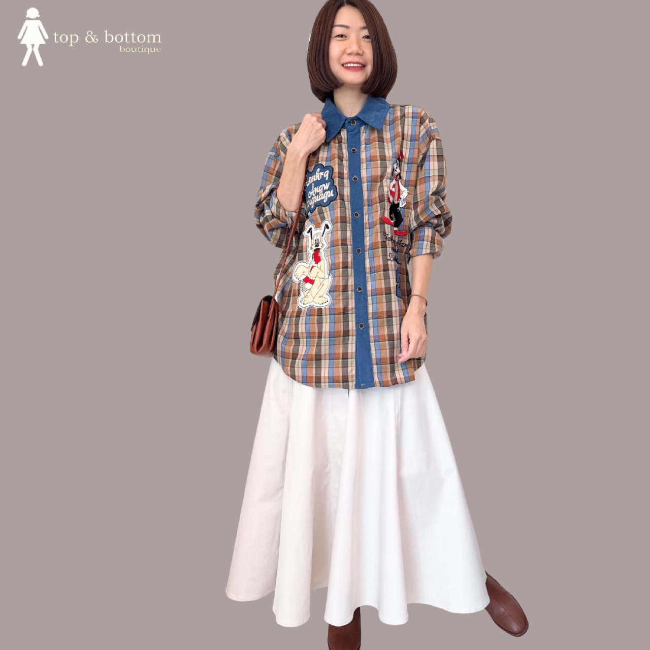 CHECKED COLLARED SHIRT WITH EMBROIDERY DETAILS