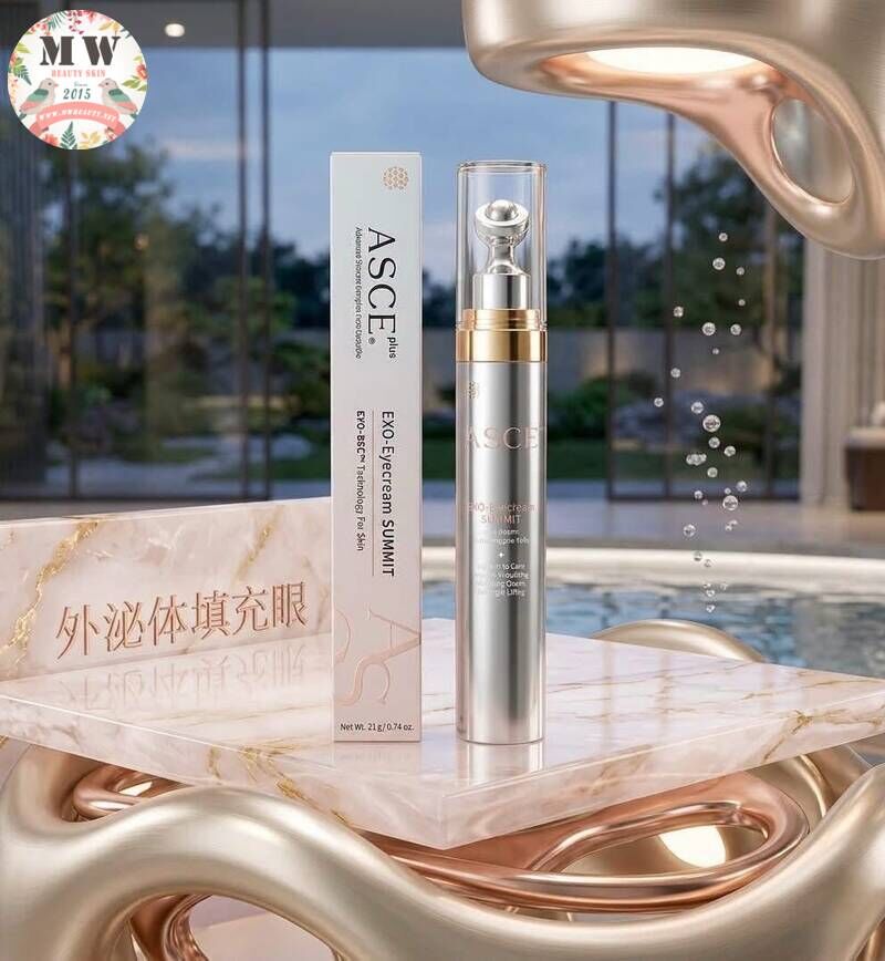 【韓國 ASCE PLUS】鉑金外泌體之王滾珠眼霜 (21g)｜玫瑰幹細胞外泌體、PDRN、金屬滾珠冰感按摩、撫紋去眼袋