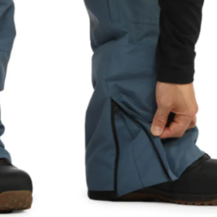HORSEFEATHERS Nelson Pants 20K/20K 雪褲細節圖，展示褲腳開衩拉鍊與內部防雪腳襯結構