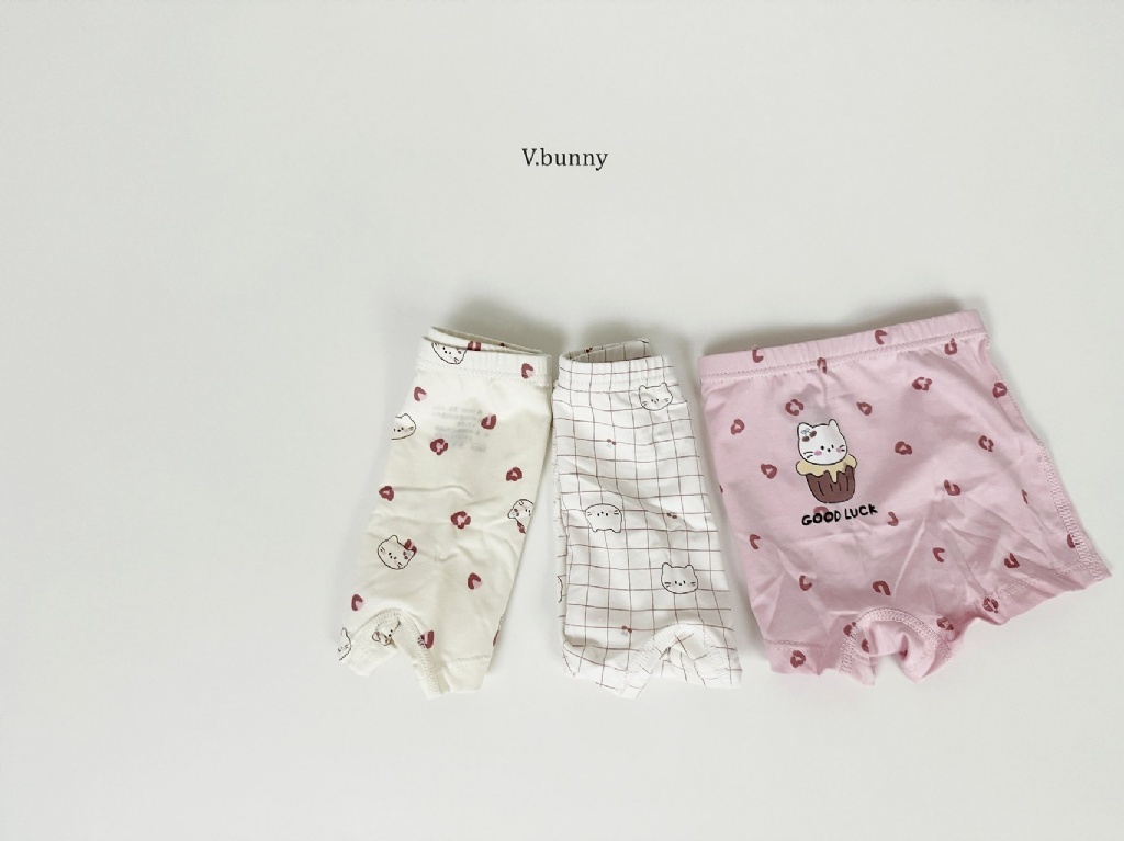 正韓秋Vbunny 女孩的貓貓內褲(一組3入)