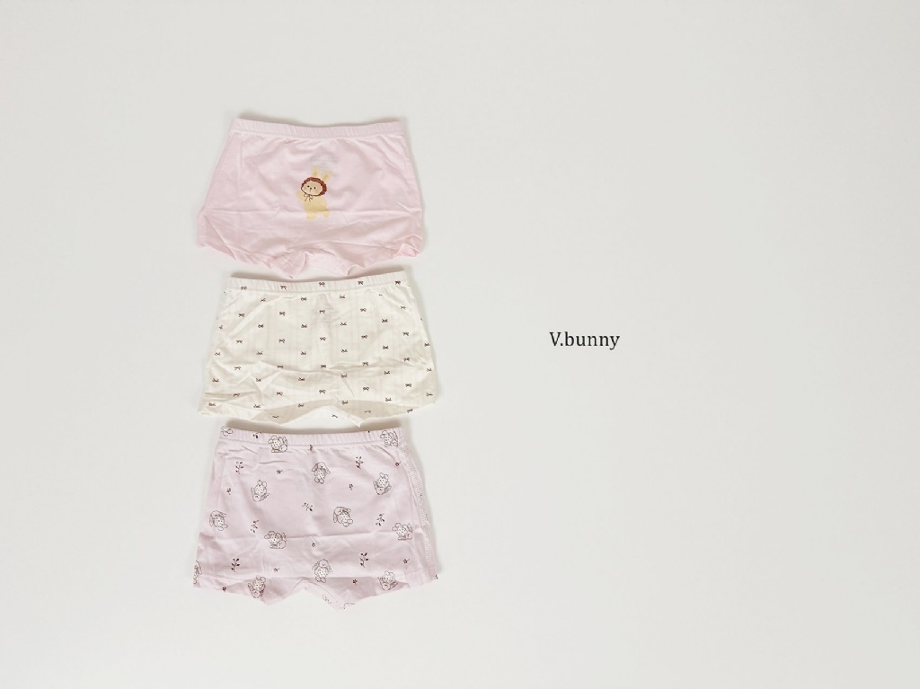 正韓秋Vbunny 女孩的兔兔蝴蝶結內褲(一組3入)