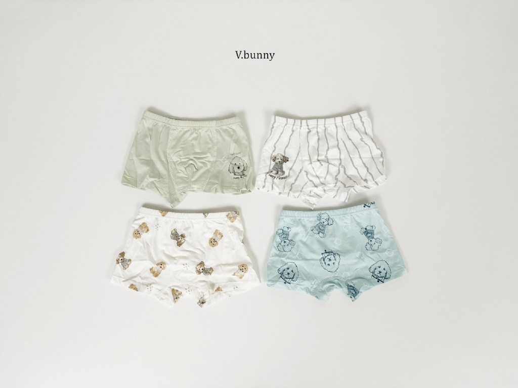 正韓秋Vbunny 男孩的手繪狗狗內褲(一組4入)