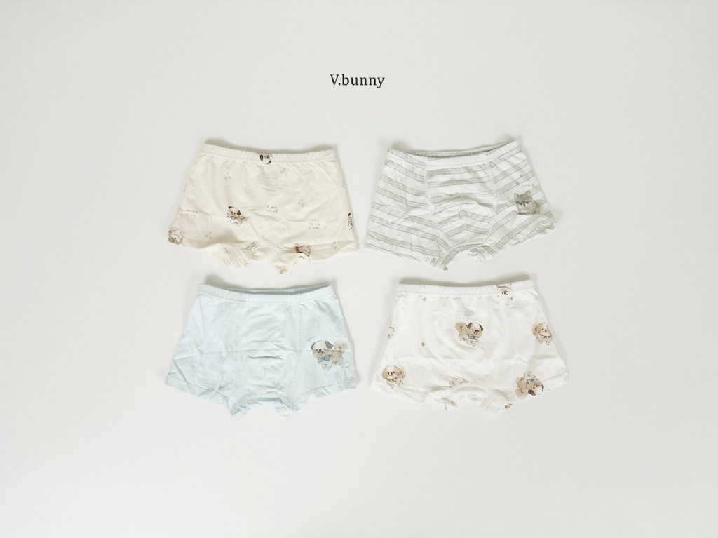 正韓秋Vbunny 男孩的各種可愛狗狗內褲(一組4入)