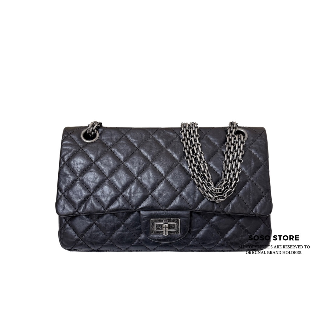 Chanel 2.55 Reissue Flap Bag - Black / SHW