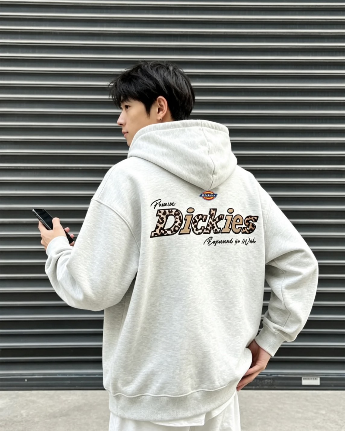 Dickies 豹紋 刺繡 寬鬆 長袖 帽T 四色