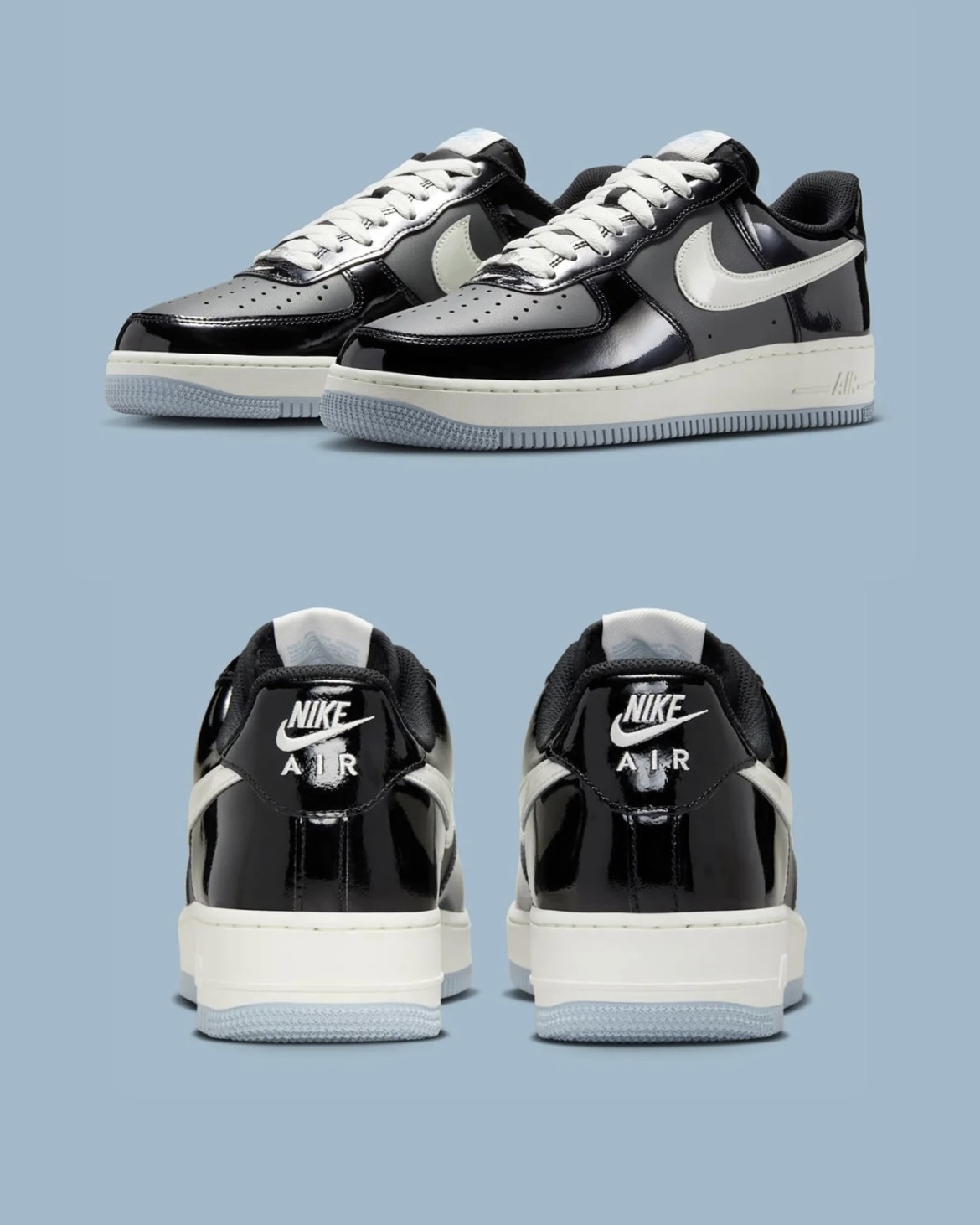 (預訂) Nike Air Force 1 Low - Black Iron Grey Patent