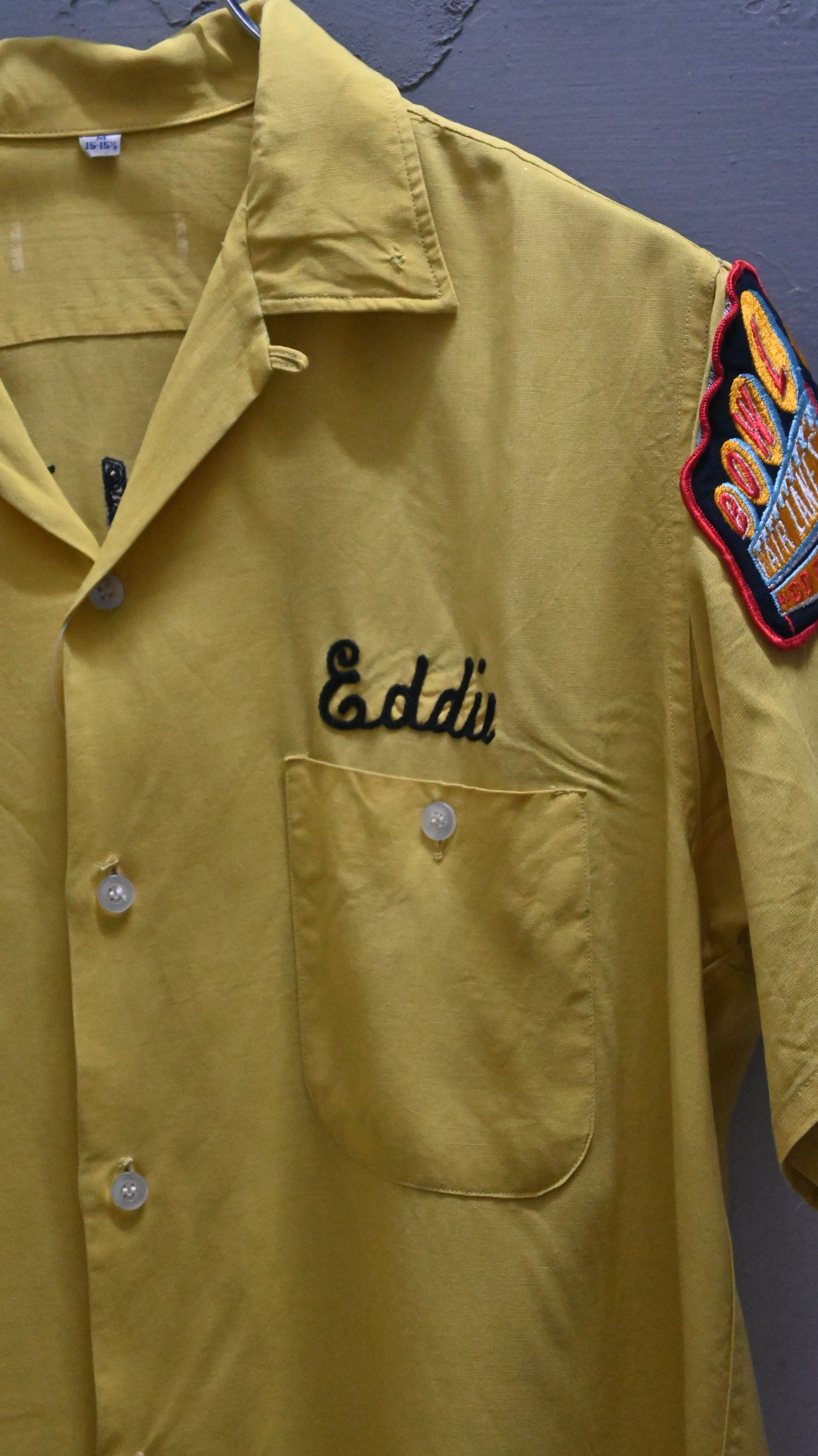 50’s Rayon Bowling Shirt (W/chain stitch) (W/patch)