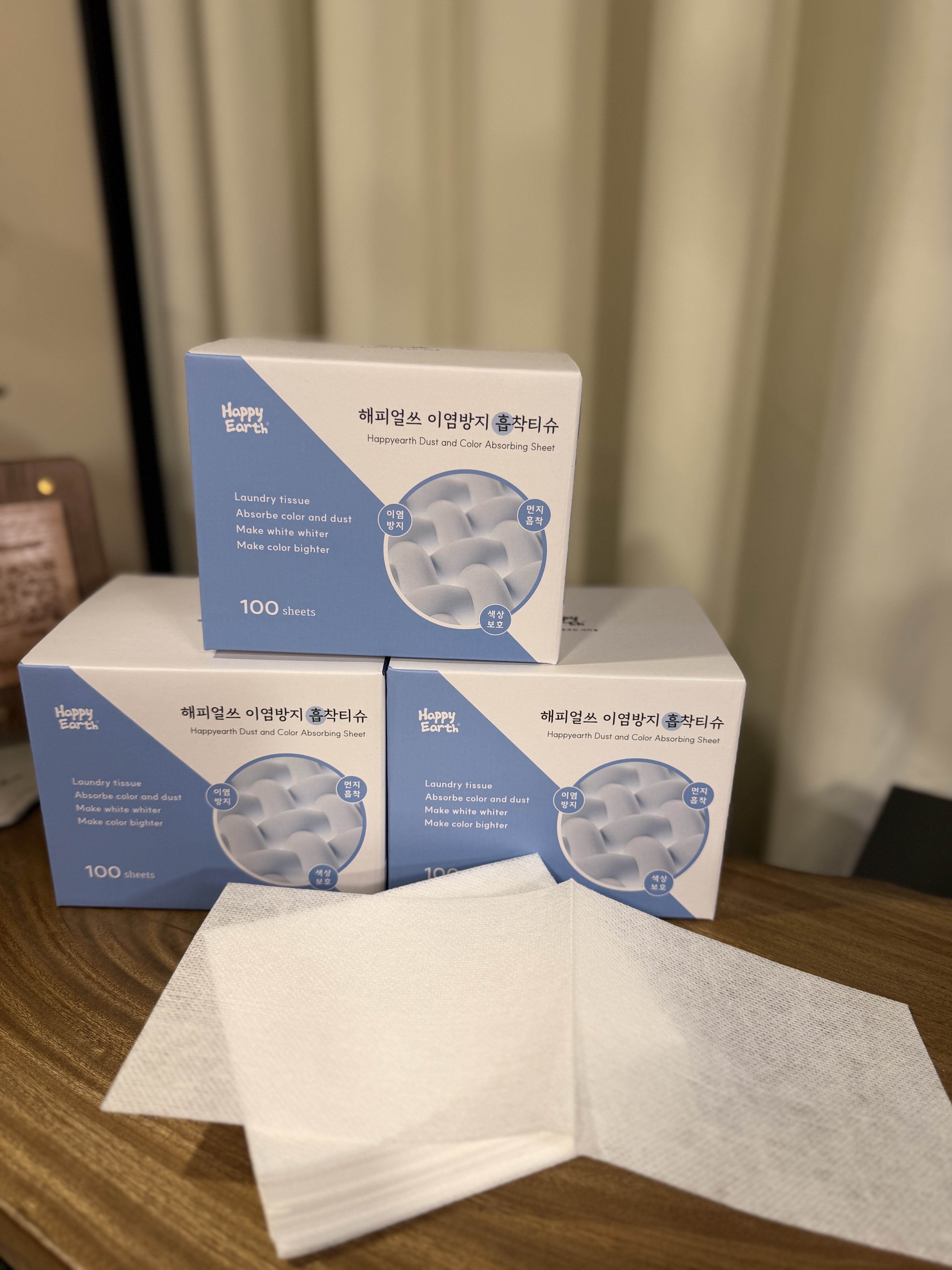 Happy Earth 淨衣護色吸色片【100片大容量✔️吸色鎖污✔️淨衣護色✔️洗衣更安心✔️【今團14/9.下午5點截單】【直播優惠3件-$10，5件-$20 】不設退換