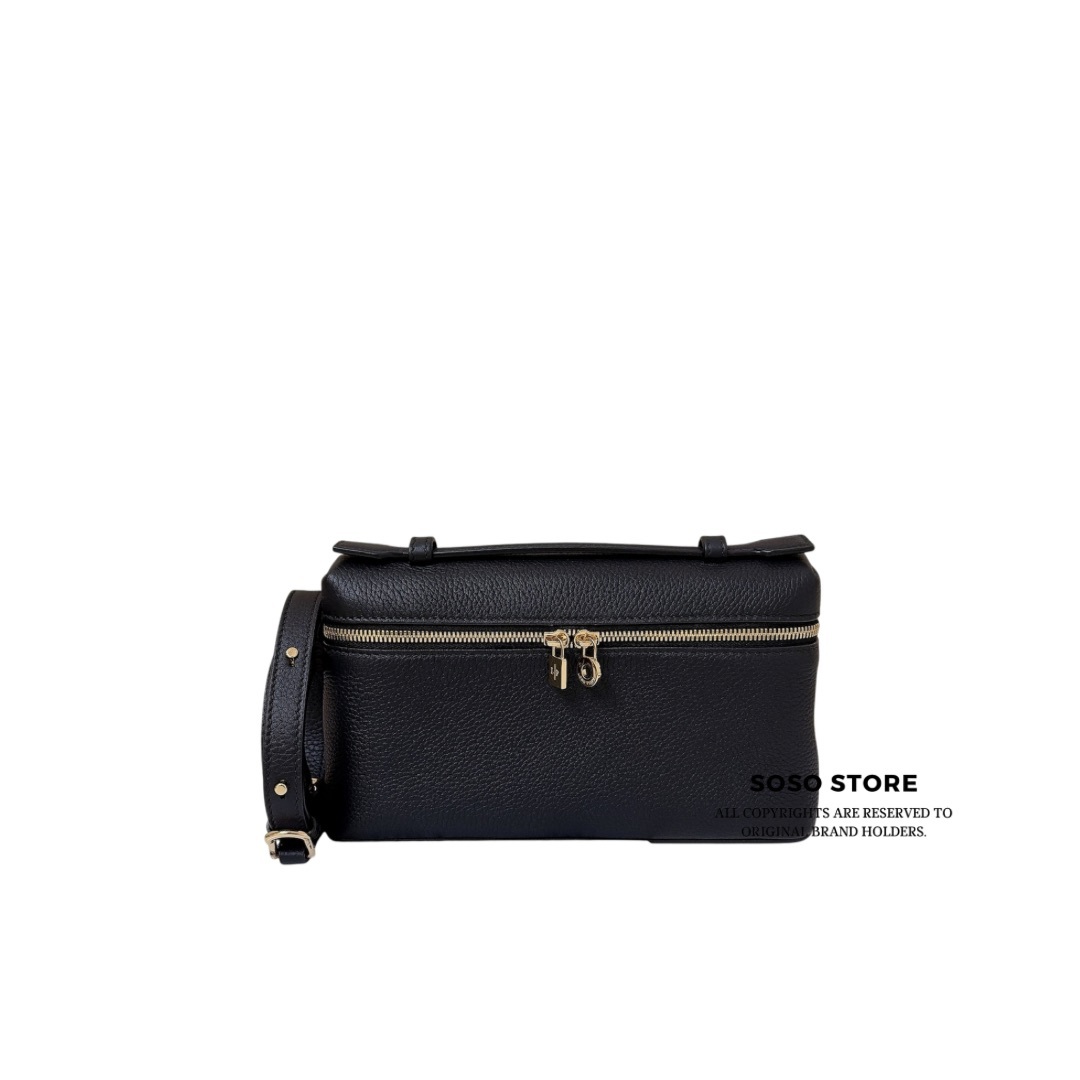 Loro Piana Extra Pocket L19 Pouch - Black / GHW