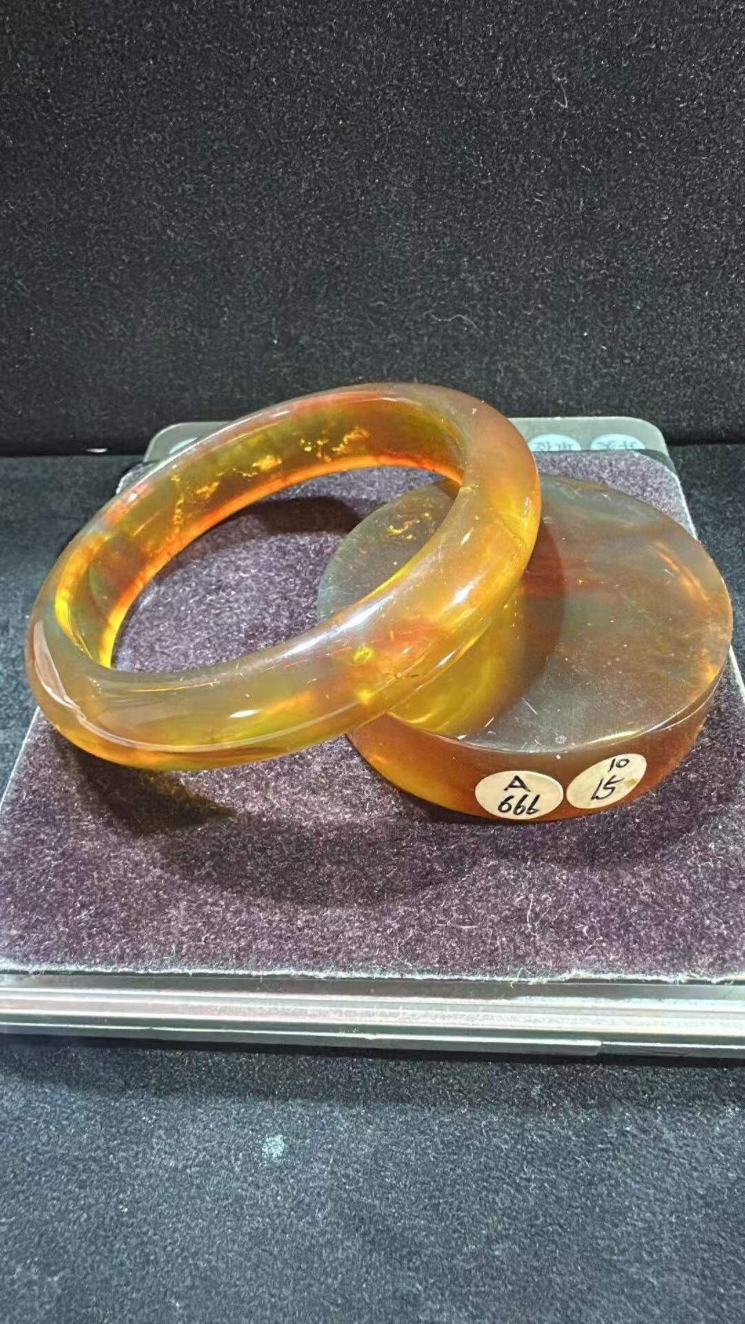 0911XY161-XYDAY-AMBER-紫羅蘭蜜手鐲 57mm [鐲芯可免費加工成平安扣,需要備註,加工後不退不換] (B161)