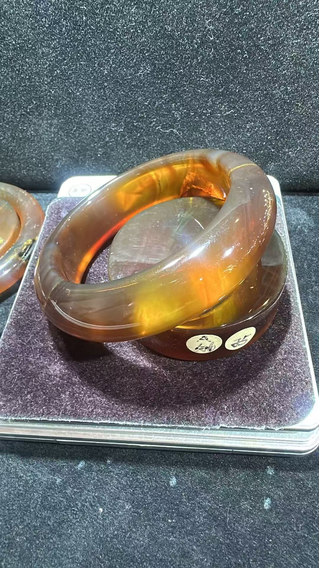 0911XY164-XYDAY-AMBER-紫羅蘭蜜手鐲 59mm [鐲芯可免費加工成平安扣,需要備註,加工後不退不換] (B164)