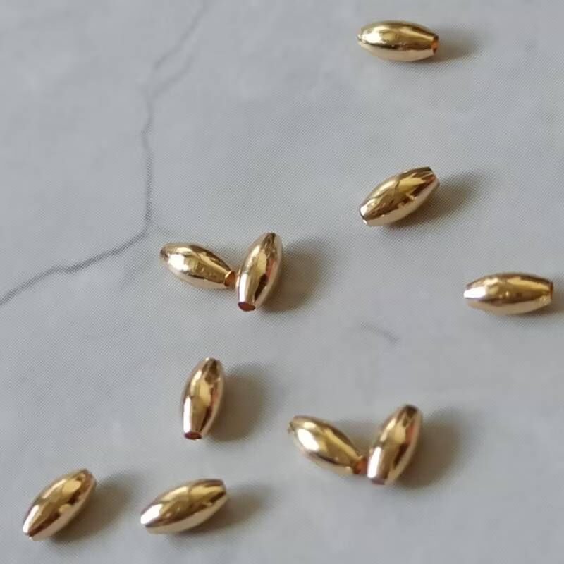 保色14K米型金珠(20入)｜保色金珠 DIY串珠材料