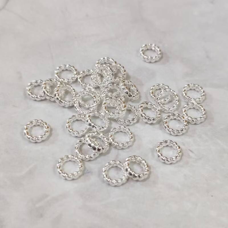 14K金保色麻花閉口圈(20入)｜保色配件 DIY金屬材料