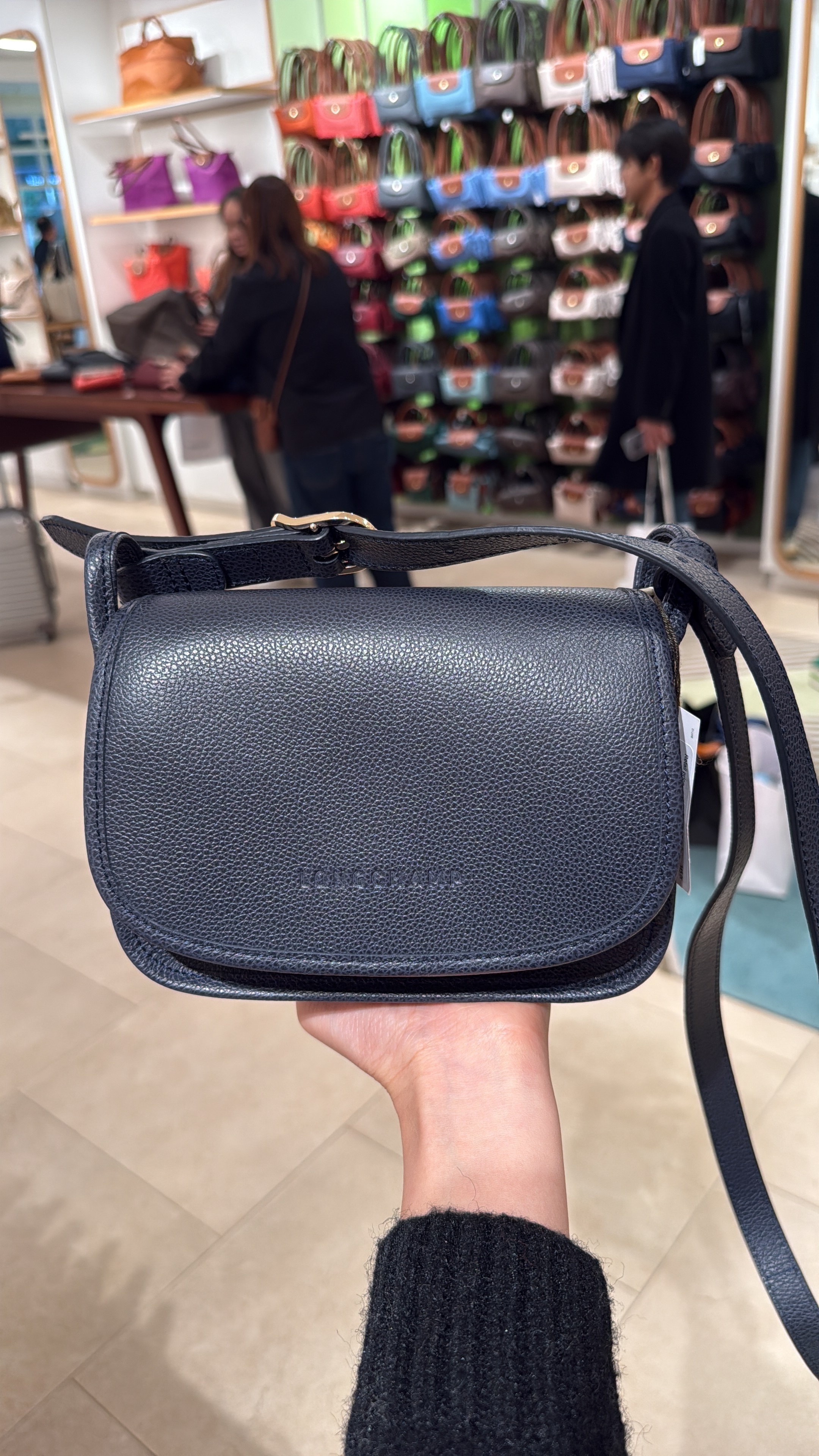 Longchamp le foulonne crossbody bag medium navy