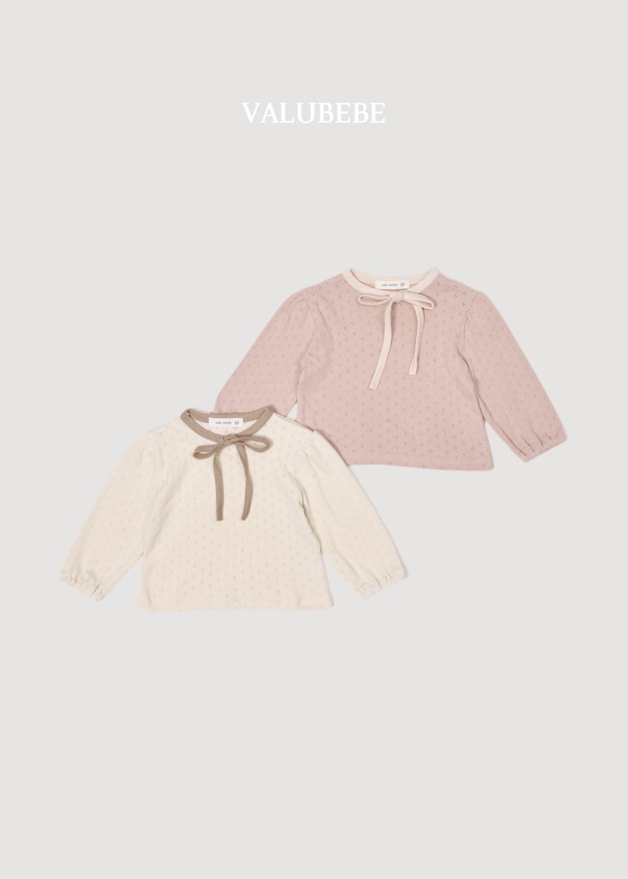 VALU BEBE Creamy Ribbon Puffty Tee