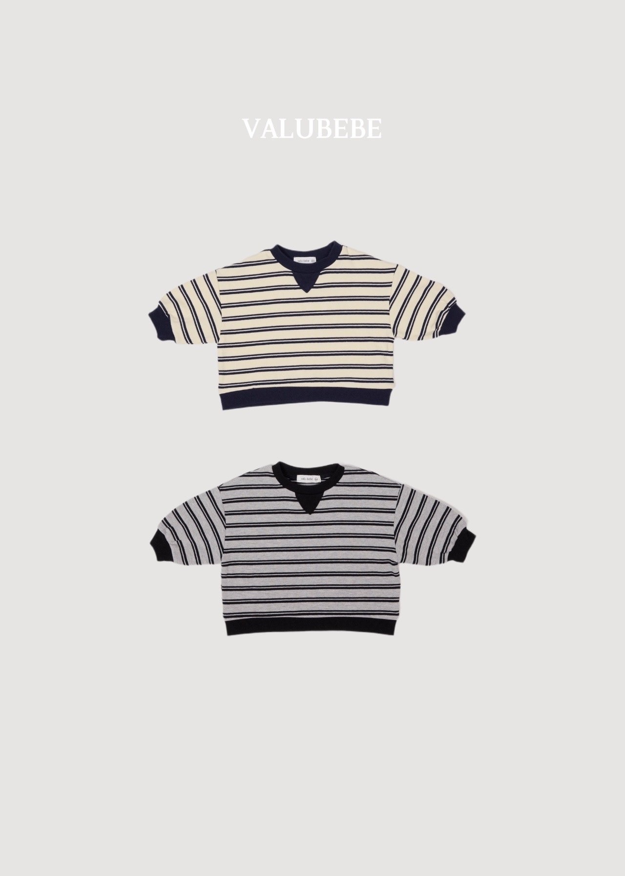 VALU BEBE Wool Stripe Sweatshirts