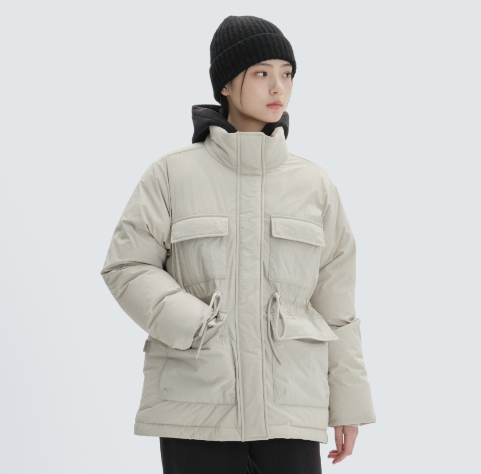 <韓國代購> SNOWPEAK WOMEN STAND NECK MIDDLE LEANGTH DOWN JACKET